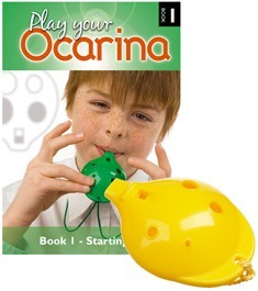 Ocarina 4-hole with book yellow