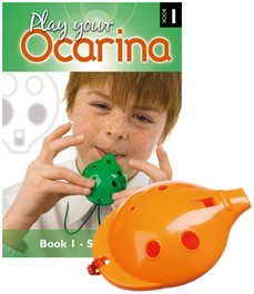 Ocarina 4-hole with book Orange