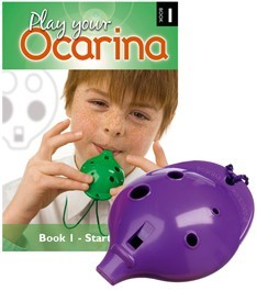 Ocarina 4-hole with book Purple