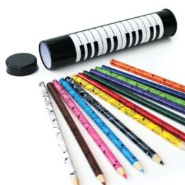 12 Colour pencils in 'keyboard' tin