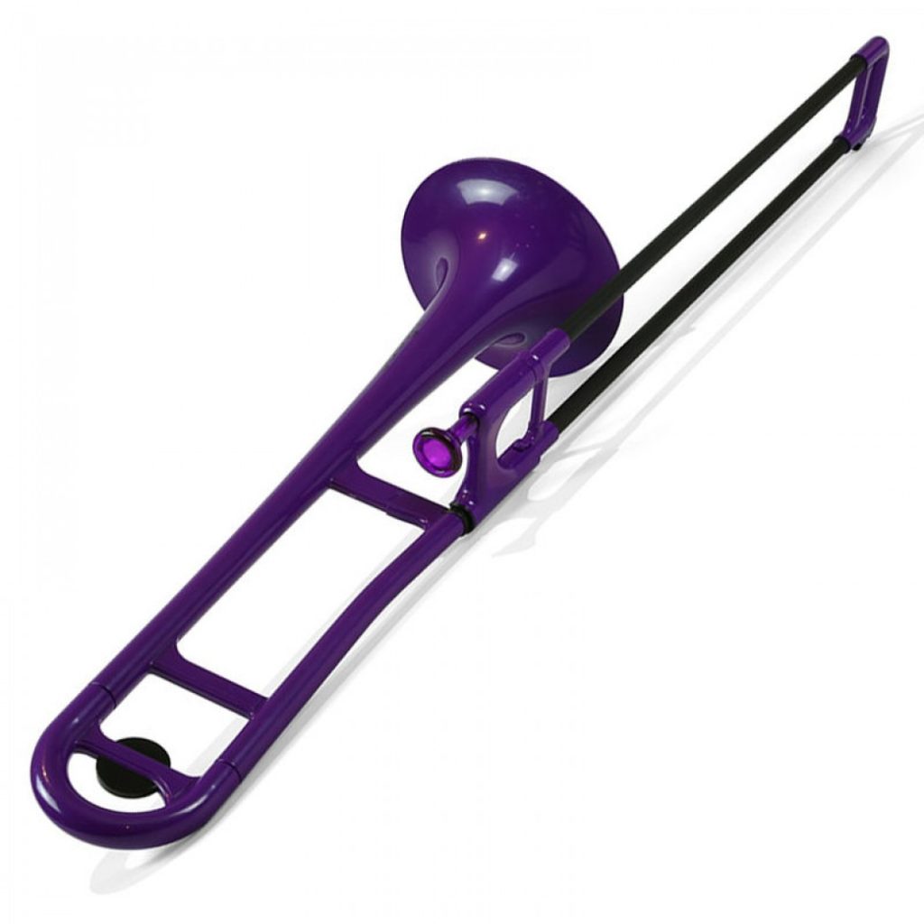 pBone Plastic Trombone in Purple with cover Heritage Music UK