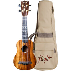 Flight DUS445 Soprano acacia ukulele with bag
